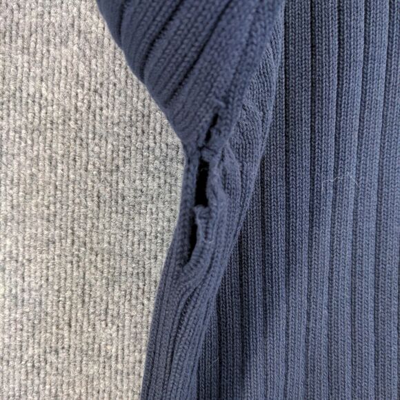 Marc Buchanan Pelle Pelle Turtleneck Sweater Mens Size XL Blue Distressed Logo - Picture 13 of 15